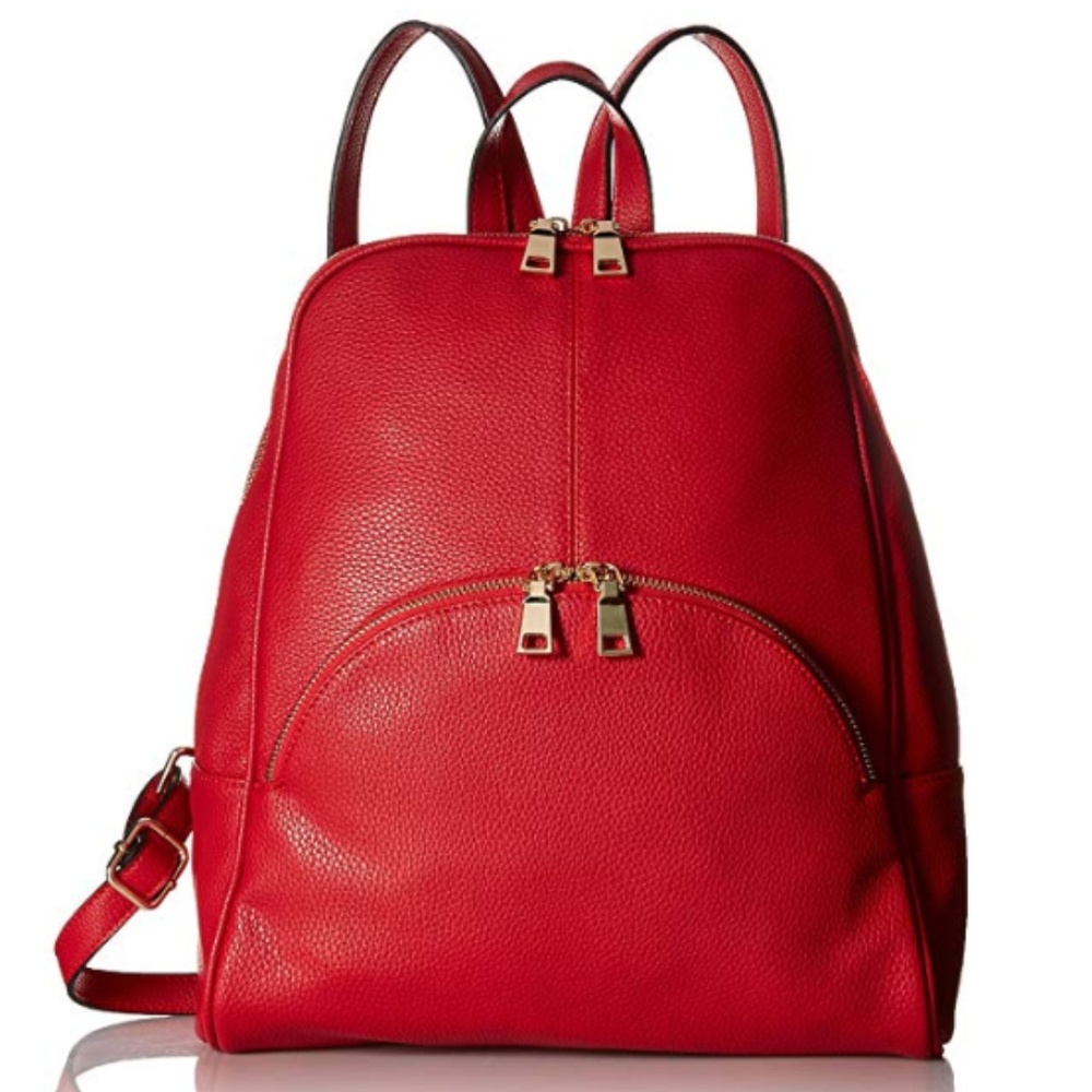Red Leather Mini Backpack